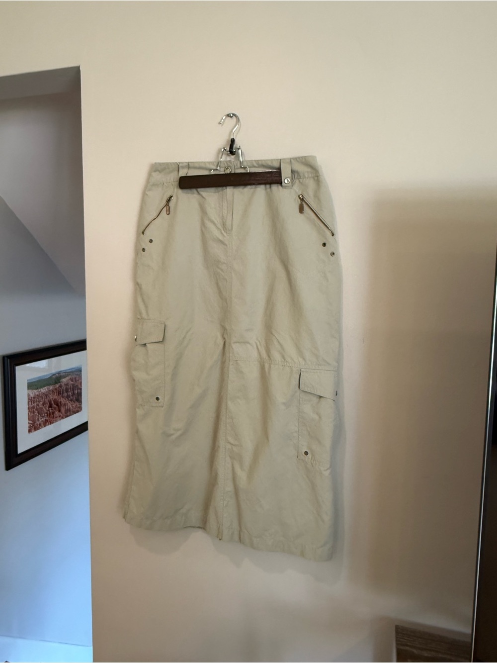 Gina B Light Khaki Cargo Skirt